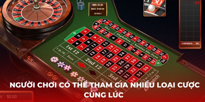 Người chơi có thể tham gia nhiều loại cược cùng lúc  - roulette casino